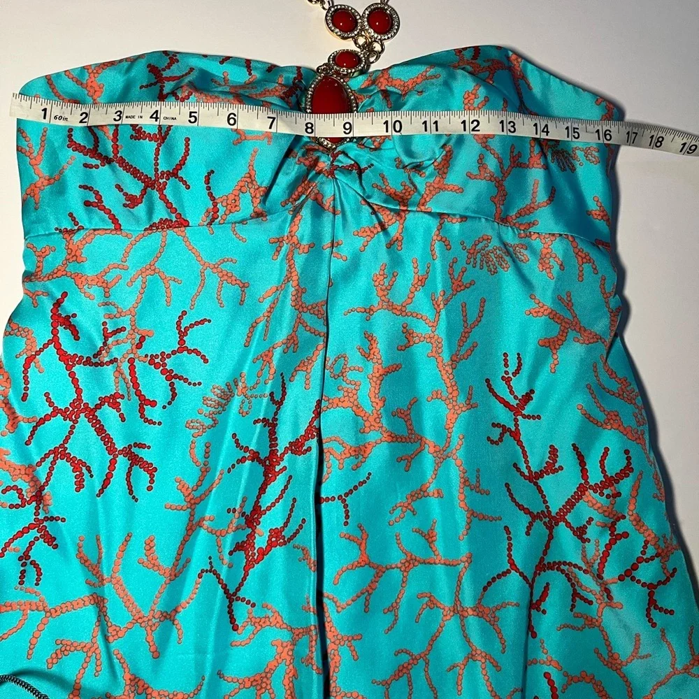 Rare Lilly Pulitzer Jubilee Brayden Silk Necklace Dress Connect the Coral Coasta - Picture 6 of 8